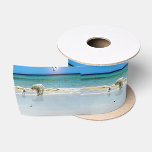 Jack Russell Meet Polar Bear, Satin Ribbon