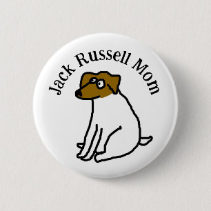 Jack Russell Mum Cute Cartoon Pin Badge