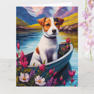Jack Russell on a Paddle: A Scenic Adventure Card