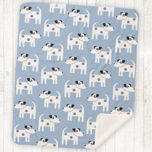 Jack Russell Parson Terrier Dog Pattern Sherpa Blanket