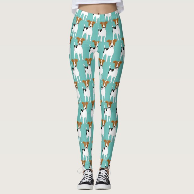 Jack Russell Pattern   Leggings (Front)