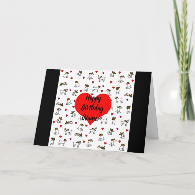 Jack Russell Personalized Birthday/Occasion Card (Front)