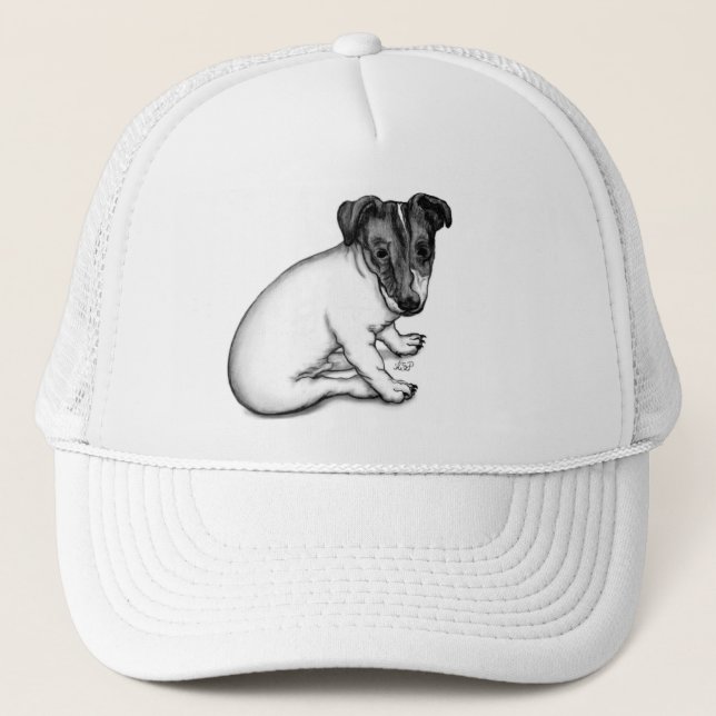 Jack Russell puppy 10 weeks old Trucker Hat (Front)