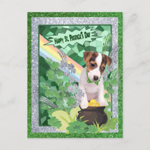 Jack Russell Puppy Number 1 Happy St Patricks Day Postcard