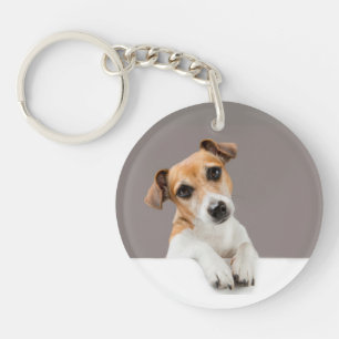 Jack Russell Puppy Sweet Adorable Baby Jack Key Ring