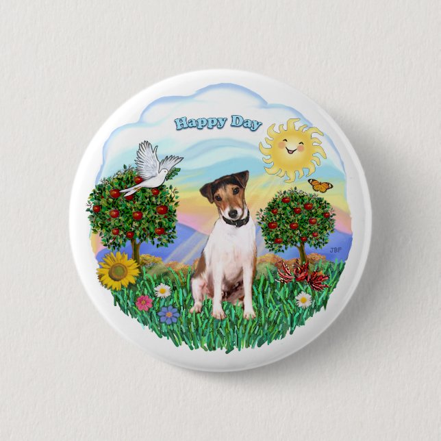 Jack Russell Terrier 1 (1) 6 Cm Round Badge (Front)