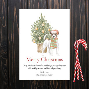 Jack Russell Terrier and Christmas Tree Pet Dog Holiday Card