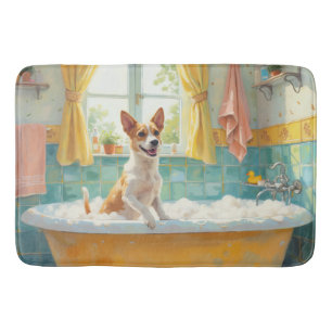 Jack Russell Terrier Bath Time Playful Bathroom De Mat
