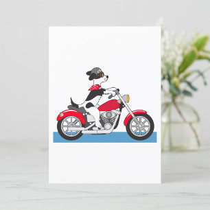Jack Russell Terrier Biker Dog on Red Motorbike Invitation