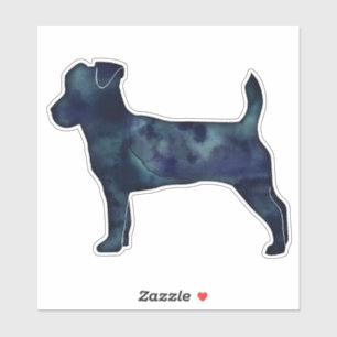 Jack Russell Terrier Black Watercolor Silhouette