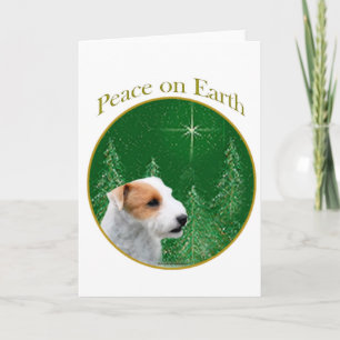 Jack Russell Terrier (broken) Peace Holiday Card