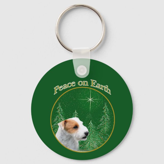 Jack Russell Terrier (broken) Peace Keychain (Front)