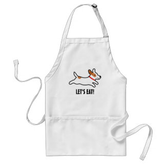 Jack Russell Terrier Cartoon Dog with Custom Text Standard Apron
