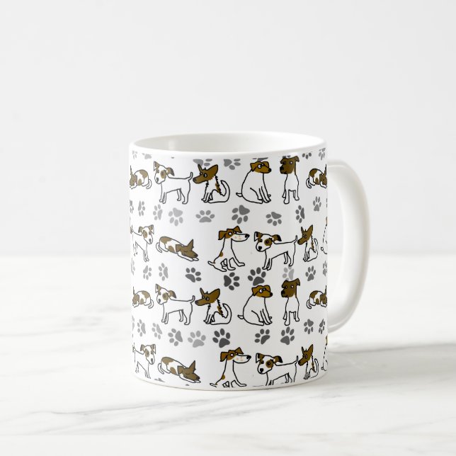 Jack Russell Terrier Cartoon Mug (Front Right)