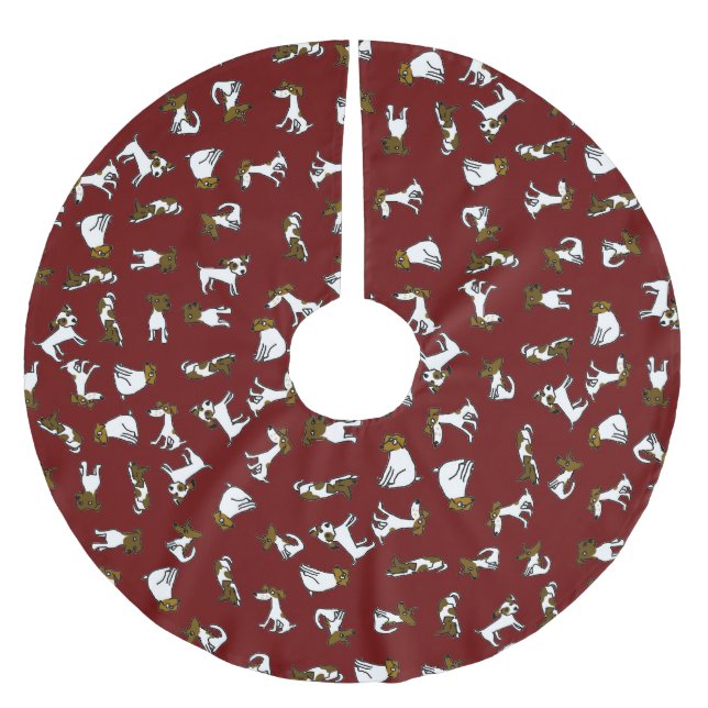 Jack Russell Terrier Cartoon Tree Skirt (Front)