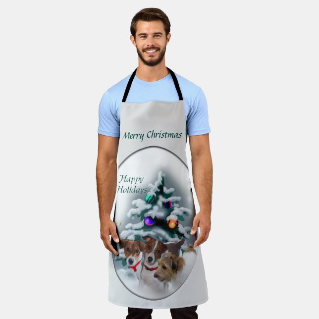 Jack Russell Terrier Christmas Apron (Worn)