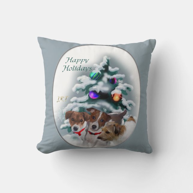 Jack Russell Terrier Christmas Cushion (Front)