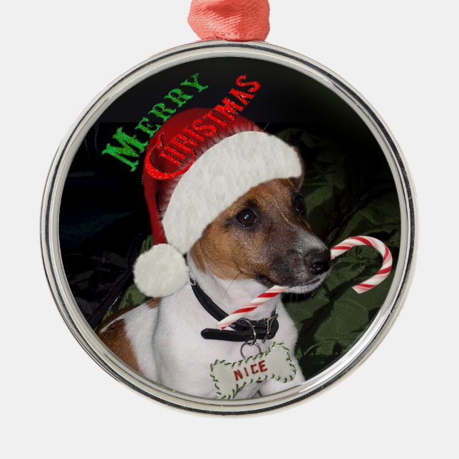 Jack Russell Terrier Christmas Ornament (Front)