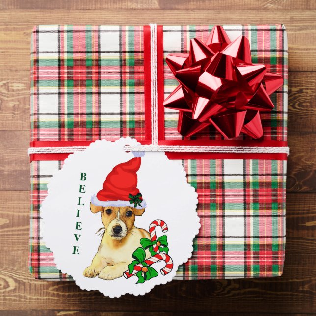 Jack Russell Terrier Christmas Tree Decoration Card (Insitu (Gift))