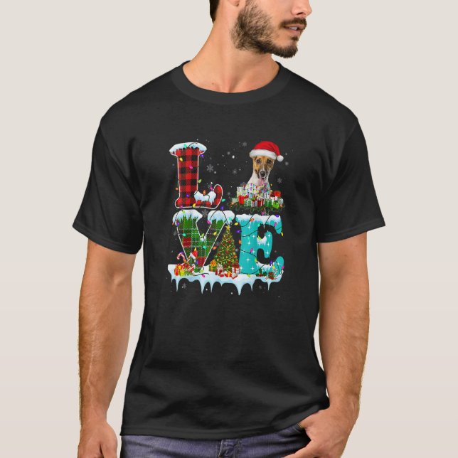 Jack Russell Terrier Christmas Tree Light Pajama D T-Shirt (Front)