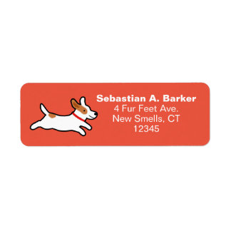 Jack Russell Terrier Cute Cartoon Return Address