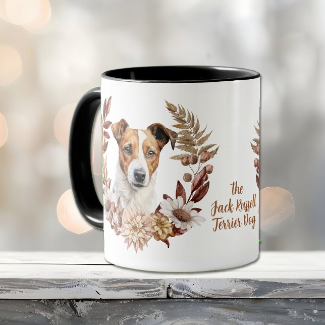 Jack Russell Terrier Dog Autumn Wreath Mug (Creator Uploaded)