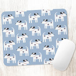 Jack Russell Terrier Dog Blue Mouse Pad<br><div class="desc">A cute but feisty Jack Russell Terrier dog pattern on a blue background.  These lovely little pups are also known as Parson Russell Terriers.  Original art by Nic Squirrell.</div>