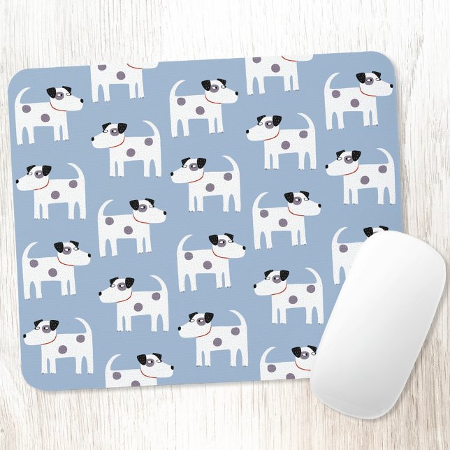 Jack Russell Terrier Dog Blue Mouse Pad (Parson Jack Russell terrier dog pattern art mousemat)