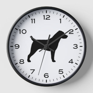 Jack Russell Terrier Dog Breed Silhouette Clock