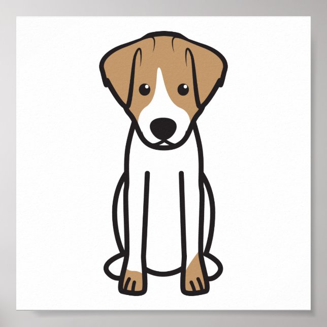 Jack Russell Terrier Dog Cartoon Poster (Front)