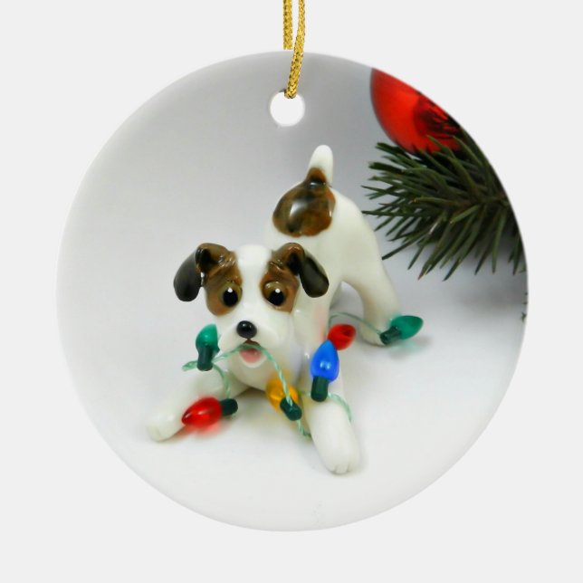 Jack Russell Terrier Dog Ceramic Ornament (Front)