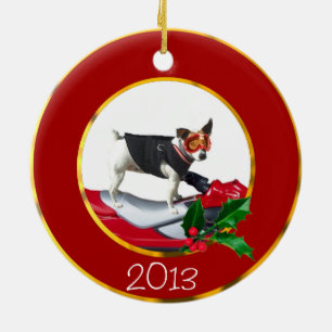 Jack Russell Terrier dog Ceramic Tree Decoration