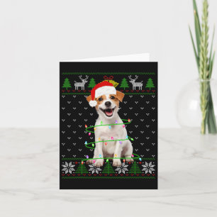 Jack Russell Terrier Dog Christmas Tree Lights Pup Card