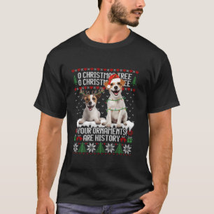 Jack Russell Terrier Dog Christmas Tree Lights Pup T-Shirt