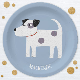 Jack Russell Terrier Dog Custom Name Paper Plate