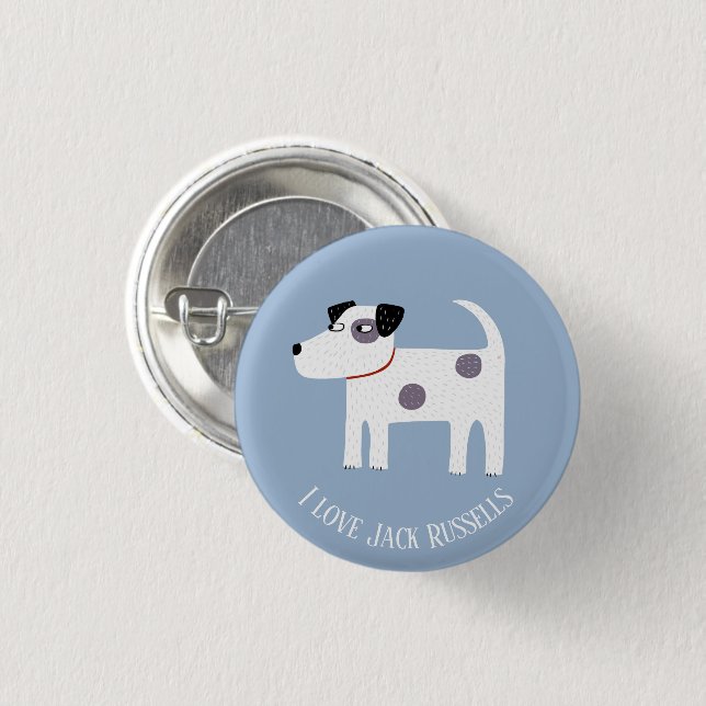 Jack Russell Terrier Dog Custom Text 3 Cm Round Badge (Front & Back)