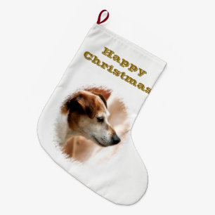 JACK RUSSELL TERRIER DOG LARGE CHRISTMAS STOCKING