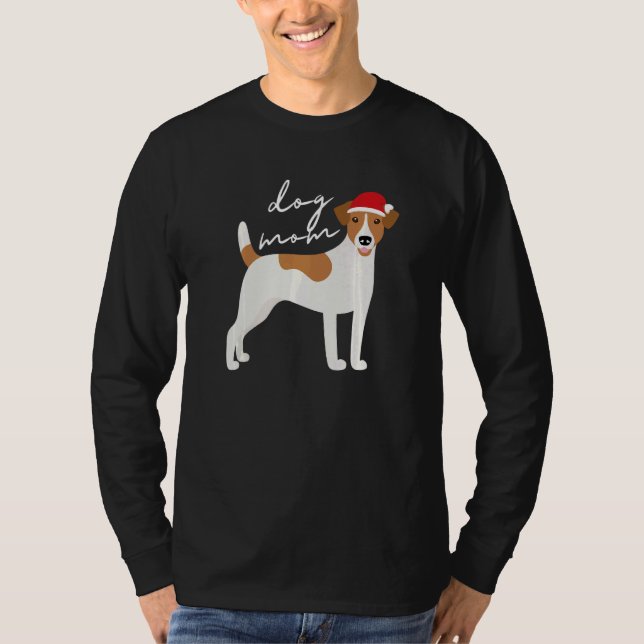 Jack Russell Terrier Dog Mom Christmas T-Shirt (Front)