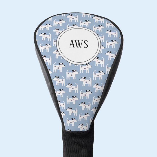 Jack Russell Terrier Dog Monogram Golf Head Cover (Monogram initial personalized Parson Jack Russell terrier dog golf head cover)
