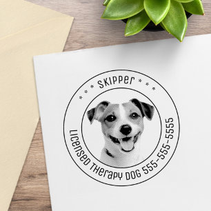 Jack Russell Terrier Dog Pet Photo Round Rubber Stamp