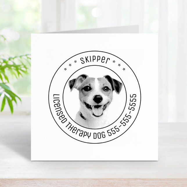 Jack Russell Terrier Dog Pet Photo Round Rubber Stamp (Creator Uploaded)