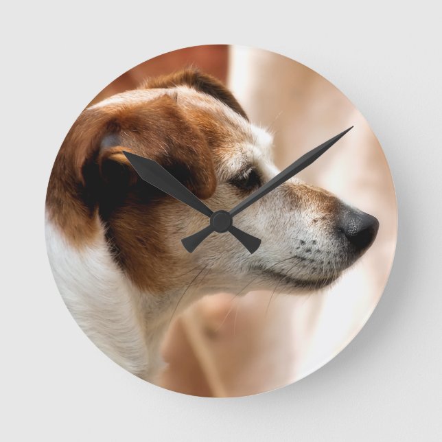 JACK RUSSELL TERRIER DOG ROUND CLOCK (Front)