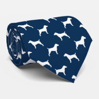 Jack Russell Terrier Dog Silhouettes Pattern Blue