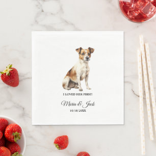 Jack Russell Terrier Dog Wedding Napkins and Photo