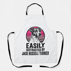 Jack Russell Terrier Easily Distracted Vintage Shi Apron