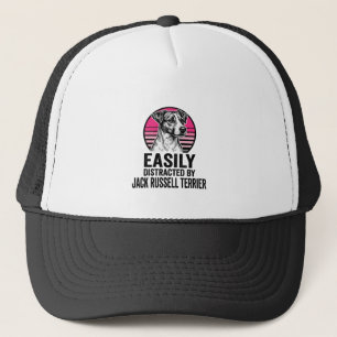 Jack Russell Terrier Easily Distracted Vintage Shi Trucker Hat