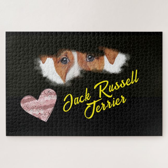 Jack Russell Terrier Eyes Solid Colour 1000 piece  Jigsaw Puzzle (Horizontal)
