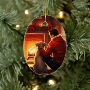 Jack Russell Terrier Fireman, Puppy, Pet Dog Lover Ceramic Tree Decoration