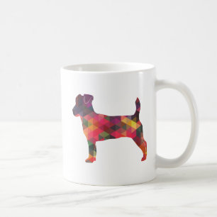 Jack Russell Terrier Geometric Pattern Silhouette Coffee Mug