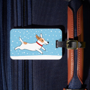 Jack Russell Terrier - Happy Winter Snow Dog Luggage Tag